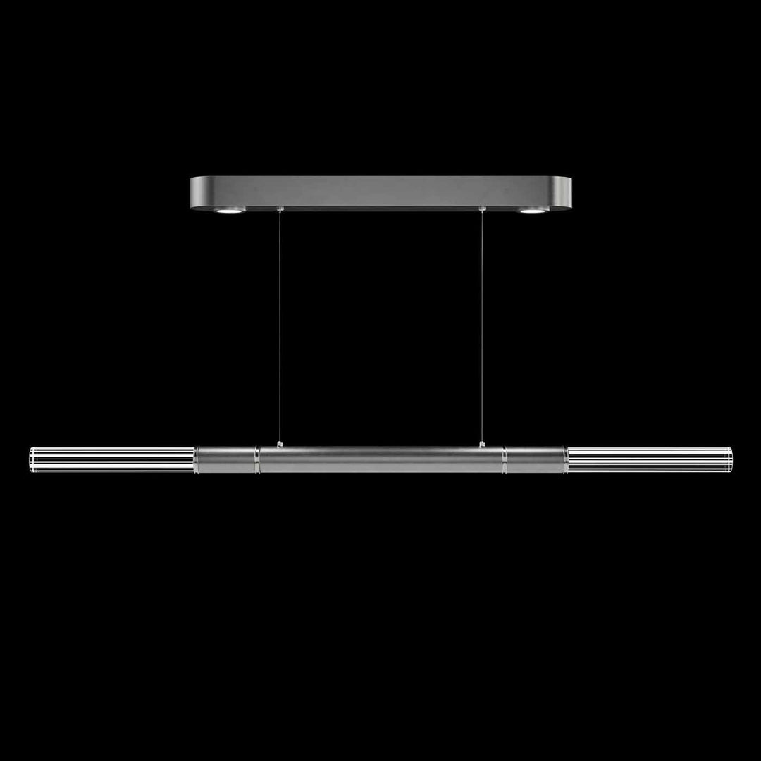 Fine Art Handcrafted Lighting Antonia 62"W Linear Pendant in Standard Silver Leaf, Nickel, No Parchment/Same as Finish (100149-420)