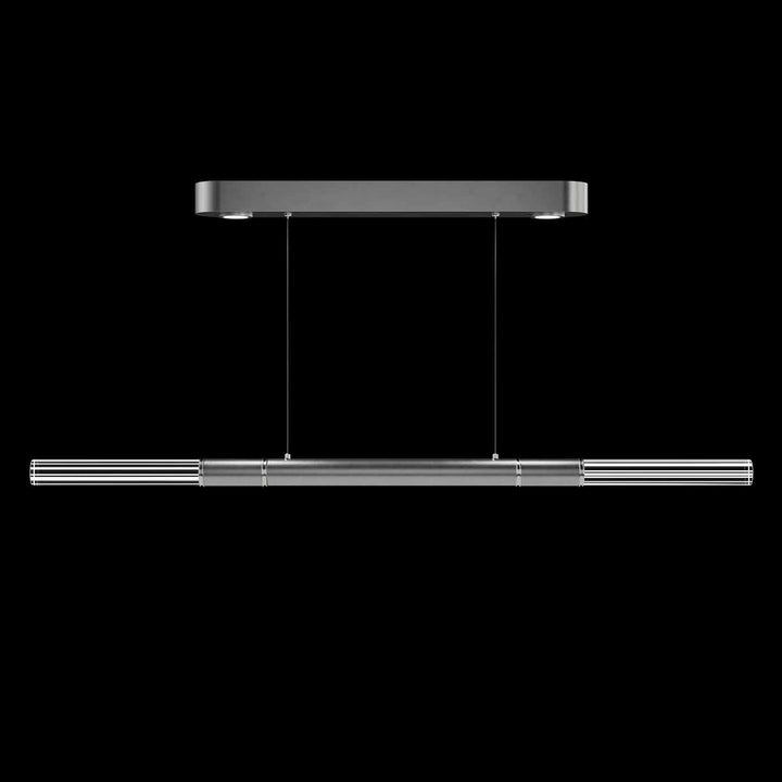 Fine Art Handcrafted Lighting Antonia 62"W Linear Pendant in Standard Silver Leaf, Nickel, No Parchment/Same as Finish (100149-420)