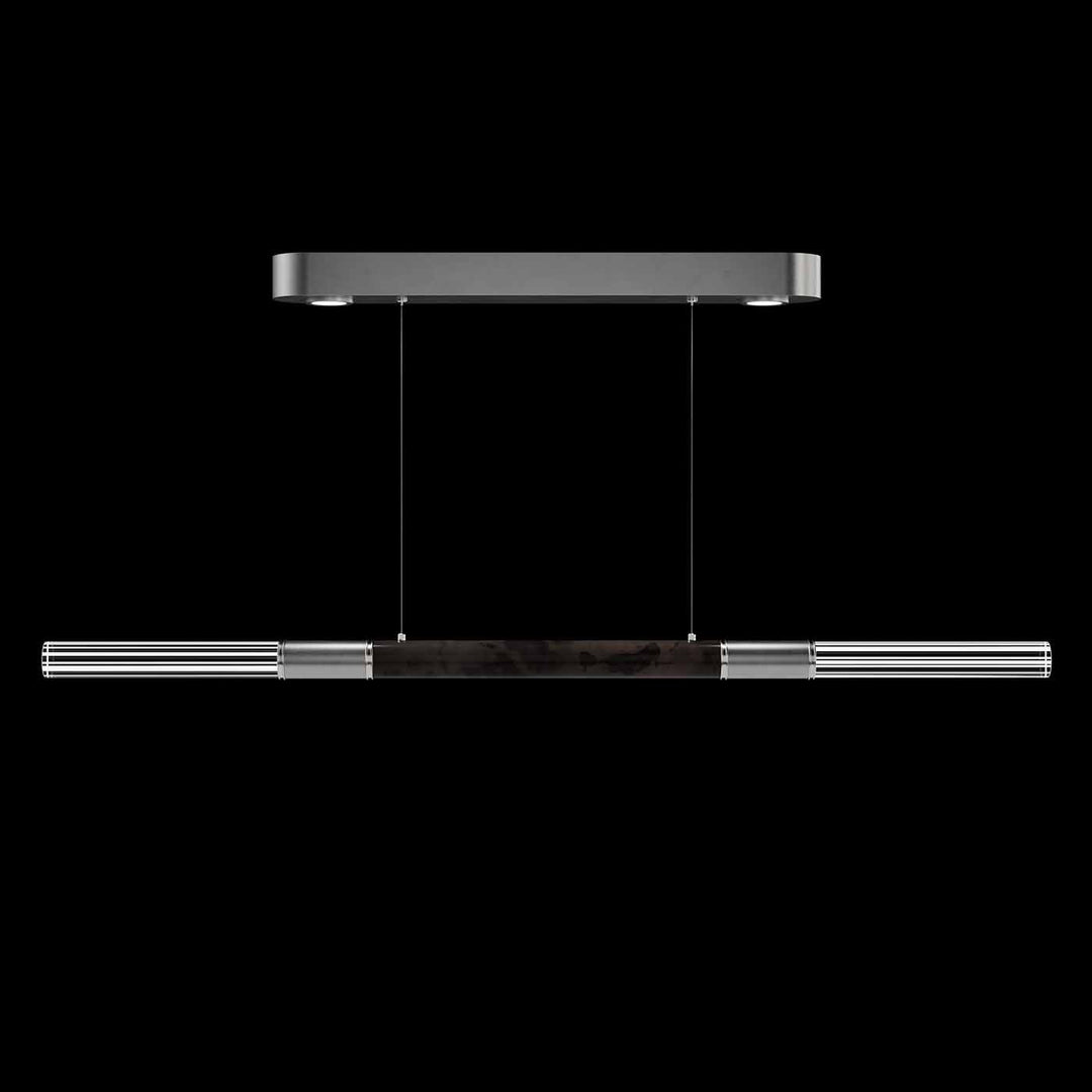 Fine Art Handcrafted Lighting Antonia 62"W Linear Pendant in Standard Silver Leaf, Nickel, Charcoal (100149-421)