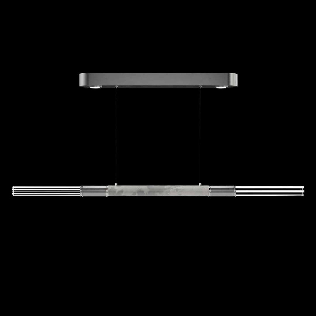 Fine Art Handcrafted Lighting Antonia 62"W Linear Pendant in Standard Silver Leaf, Nickel, Smoke (100149-422)