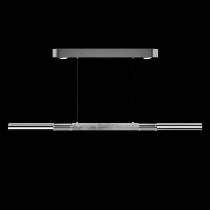 Fine Art Handcrafted Lighting Antonia 62"W Linear Pendant in Standard Silver Leaf, Nickel, Smoke (100149-422)