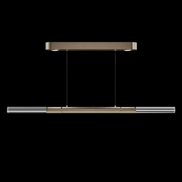 Fine Art Handcrafted Lighting Antonia 62"W Linear Pendant in Standard Soft Gold Leaf, Brass, No Parchment/Same as Finish (100149-510)