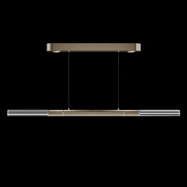 Fine Art Handcrafted Lighting Antonia 62"W Linear Pendant in Standard Soft Gold Leaf, Nickel, No Parchment/Same as Finish (100149-520)