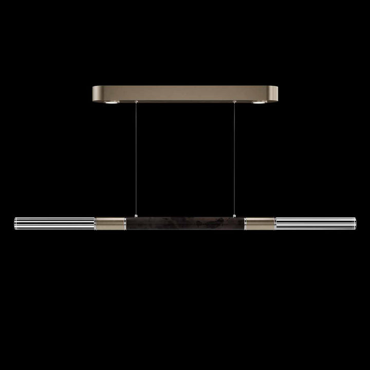 Fine Art Handcrafted Lighting Antonia 62"W Linear Pendant in Standard Soft Gold Leaf, Nickel, Charcoal (100149-521)