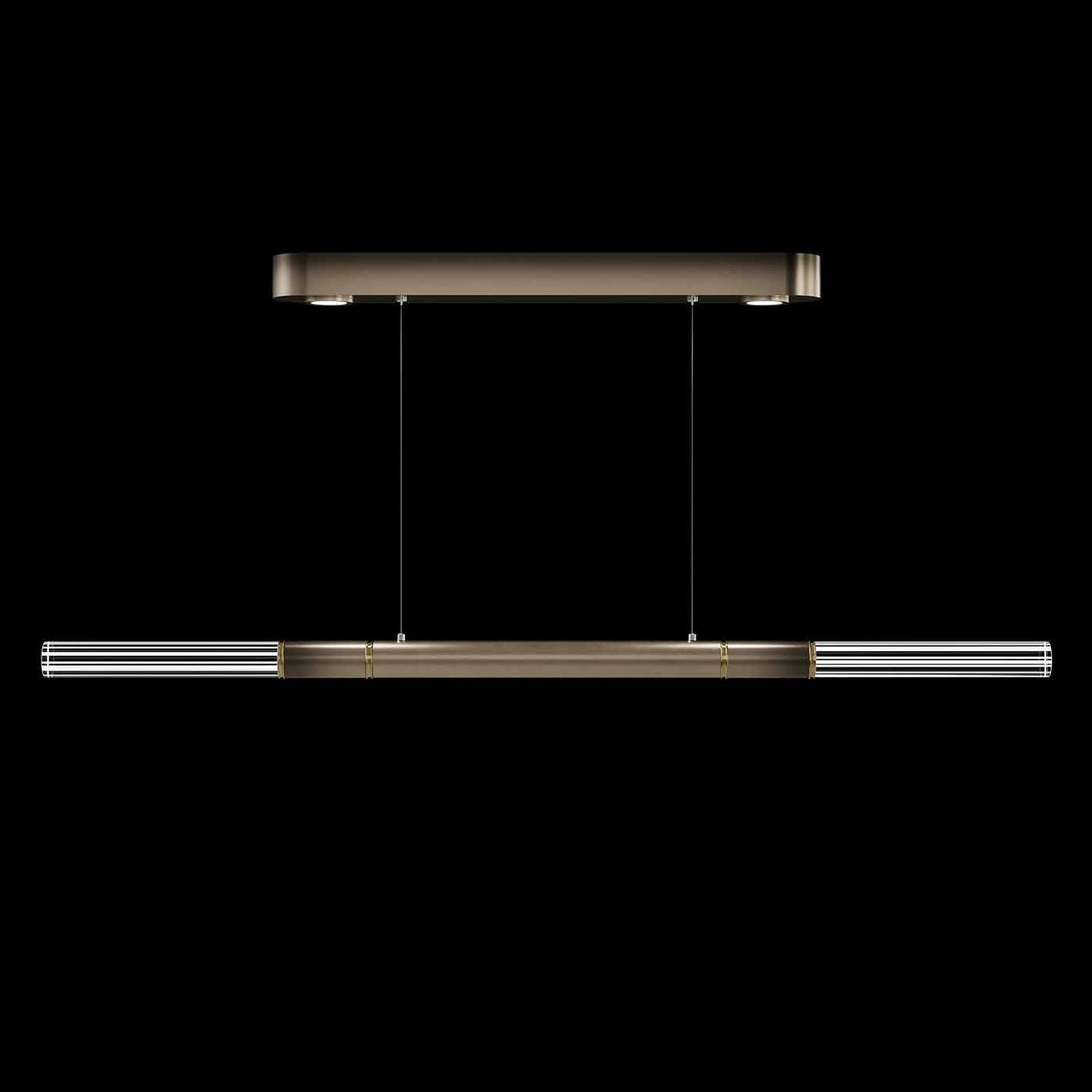 Fine Art Handcrafted Lighting Antonia 62"W Linear Pendant in Soft Ombre Bronze, Brass, No Parchment/Same as Finish (100149-610)