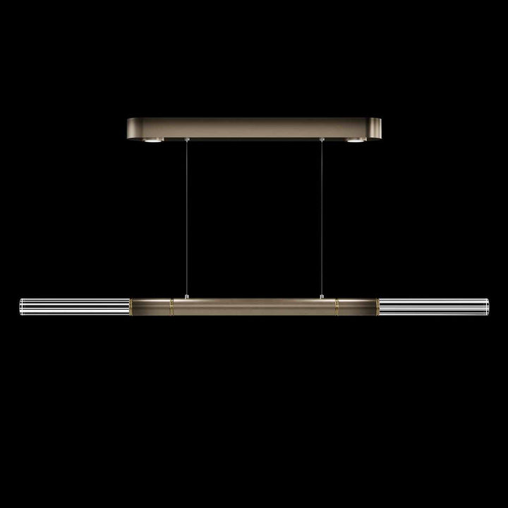 Fine Art Handcrafted Lighting Antonia 62"W Linear Pendant in Soft Ombre Bronze, Brass, No Parchment/Same as Finish (100149-610)