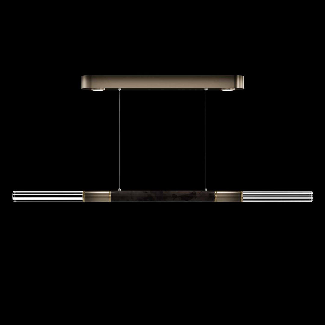 Fine Art Handcrafted Lighting Antonia 62"W Linear Pendant in Soft Ombre Bronze, Brass, Charcoal (100149-611)
