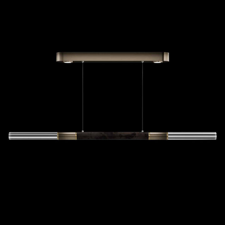 Fine Art Handcrafted Lighting Antonia 62"W Linear Pendant in Soft Ombre Bronze, Brass, Charcoal (100149-611)