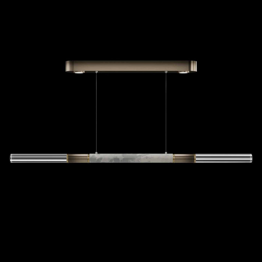 Fine Art Handcrafted Lighting Antonia 62"W Linear Pendant in Soft Ombre Bronze, Brass, Smoke (100149-612)