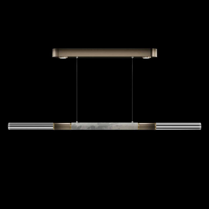 Fine Art Handcrafted Lighting Antonia 62"W Linear Pendant in Soft Ombre Bronze, Brass, Smoke (100149-612)