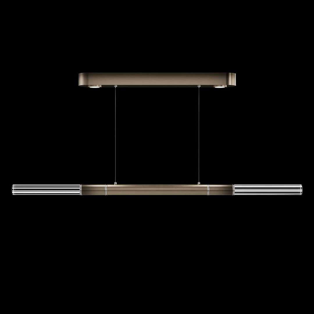 Fine Art Handcrafted Lighting Antonia 62"W Linear Pendant in Soft Ombre Bronze, Nickel, No Parchment/Same as Finish (100149-620)