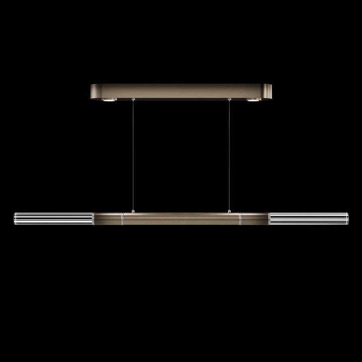 Fine Art Handcrafted Lighting Antonia 62"W Linear Pendant in Soft Ombre Bronze, Nickel, No Parchment/Same as Finish (100149-620)