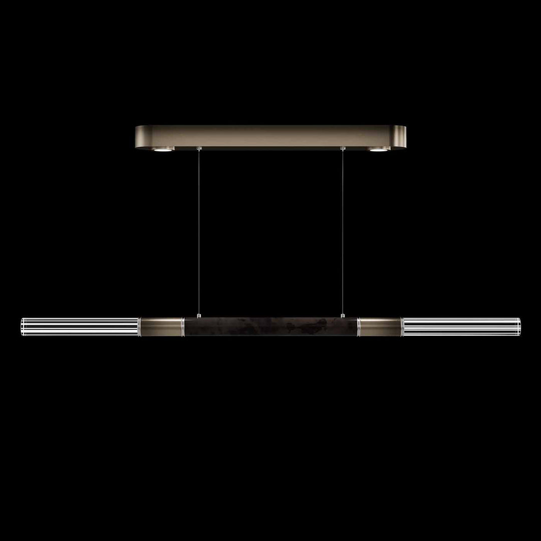 Fine Art Handcrafted Lighting Antonia 62"W Linear Pendant in Soft Ombre Bronze, Nickel, Charcoal (100149-621)