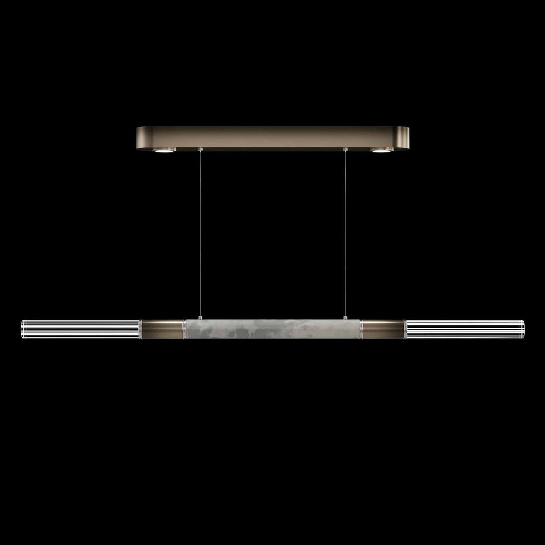 Fine Art Handcrafted Lighting Antonia 62"W Linear Pendant in Soft Ombre Bronze, Nickel, Smoke (100149-622)