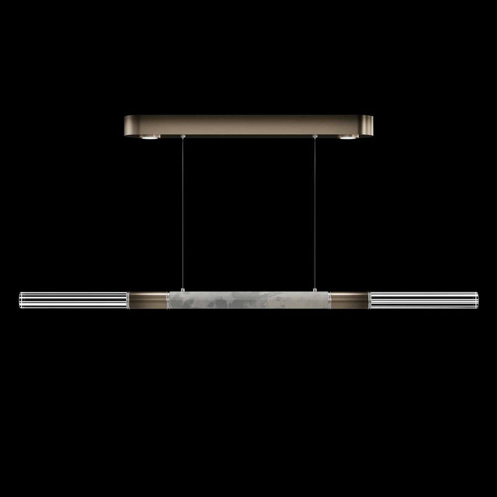 Fine Art Handcrafted Lighting Antonia 62"W Linear Pendant in Soft Ombre Bronze, Nickel, Smoke (100149-622)