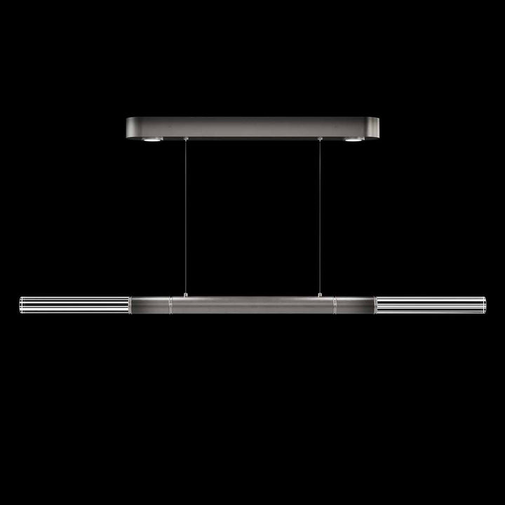 Fine Art Handcrafted Lighting Antonia 62"W Linear Pendant in Soft Ombre Silver Leaf, Nickel, No Parchment/Same as Finish (100149-720)