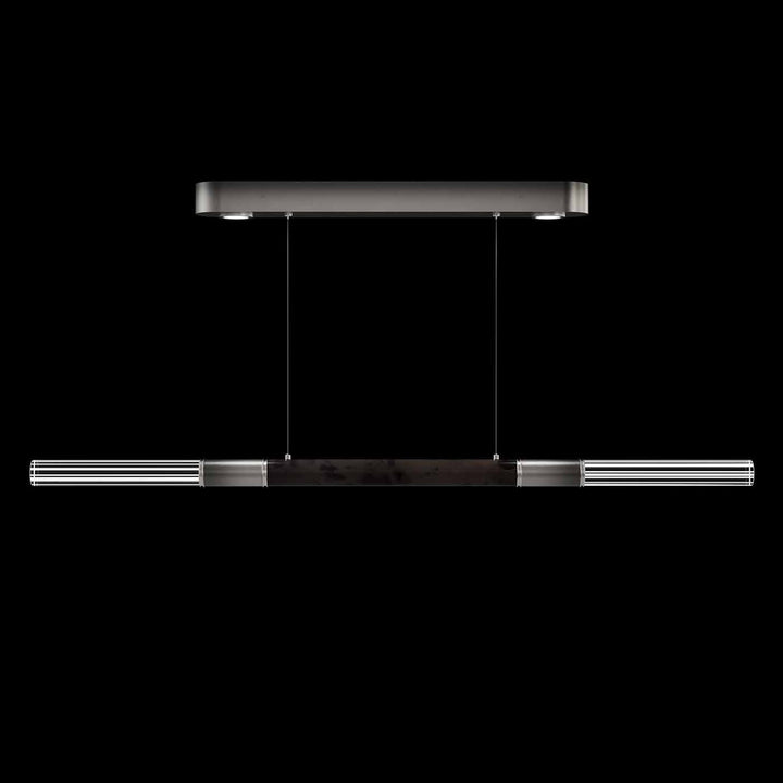 Fine Art Handcrafted Lighting Antonia 62"W Linear Pendant in Soft Ombre Silver Leaf, Nickel, Charcoal (100149-721)