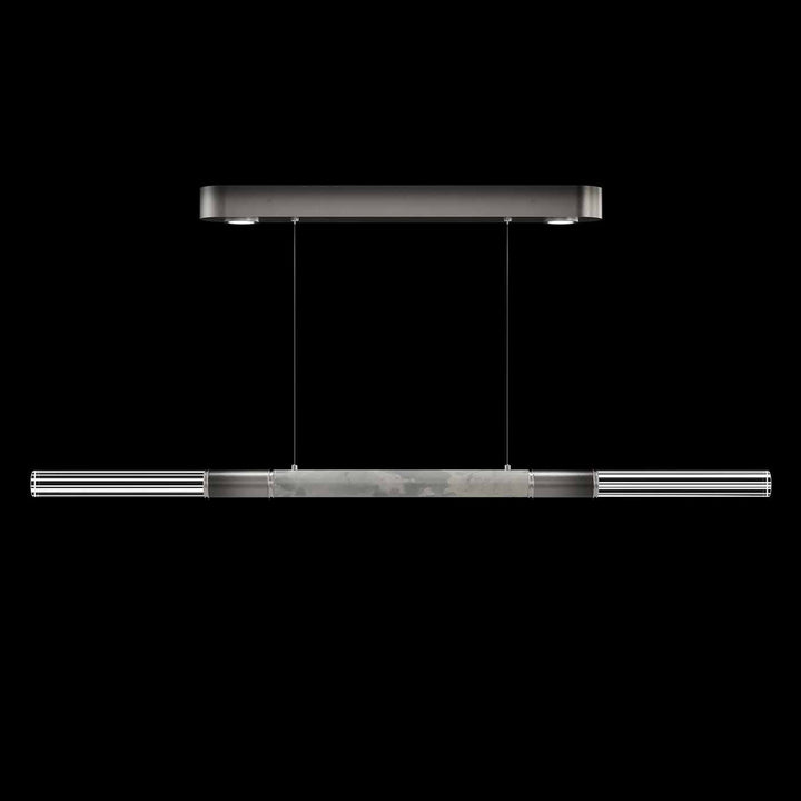 Fine Art Handcrafted Lighting Antonia 62"W Linear Pendant in Soft Ombre Silver Leaf, Nickel, Smoke (100149-722)