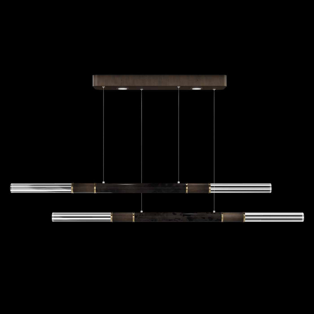 Fine Art Handcrafted Lighting Antonia 71"W Linear Pendant in Standard Bronze, Brass, Charcoal (100150-211)