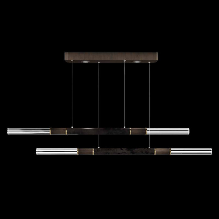 Fine Art Handcrafted Lighting Antonia 71"W Linear Pendant in Standard Bronze, Brass, Charcoal (100150-211)