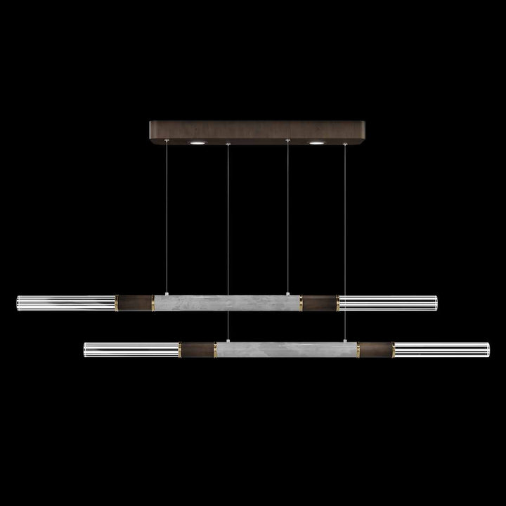 Fine Art Handcrafted Lighting Antonia 71"W Linear Pendant in Standard Bronze, Brass, Smoke (100150-212)