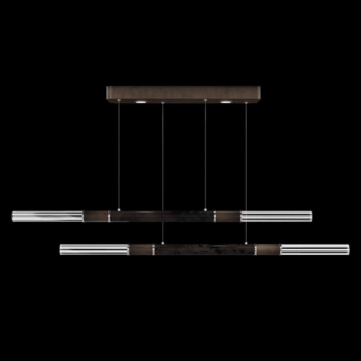 Fine Art Handcrafted Lighting Antonia 71"W Linear Pendant in Standard Bronze, Nickel, Charcoal (100150-221)