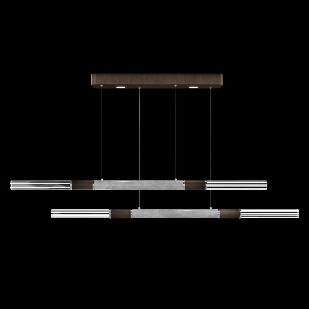 Fine Art Handcrafted Lighting Antonia 71"W Linear Pendant in Standard Bronze, Nickel, Smoke (100150-222)
