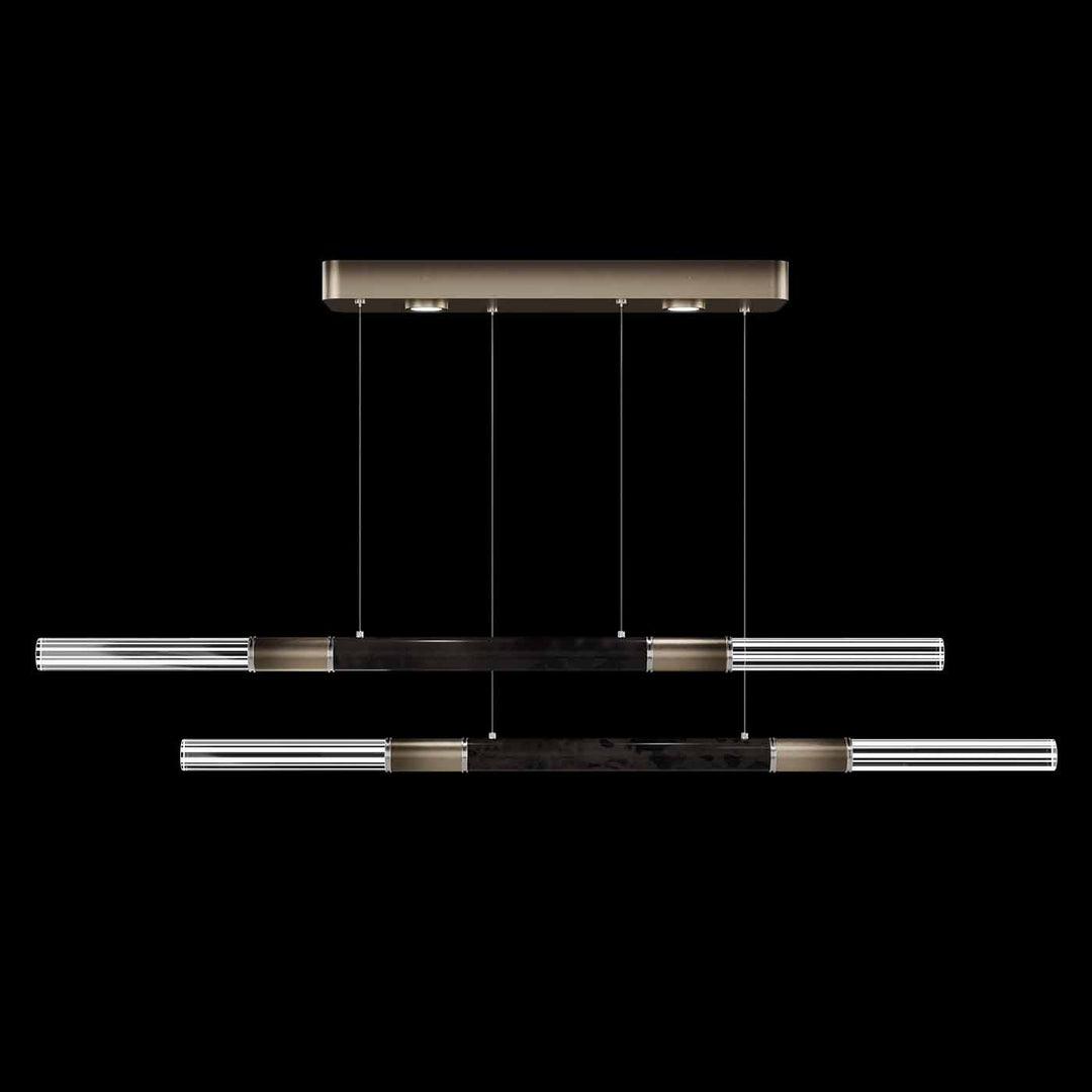 Fine Art Handcrafted Lighting Antonia 71"W Linear Pendant in Soft Ombre Bronze, Nickel, Charcoal (100150-621)