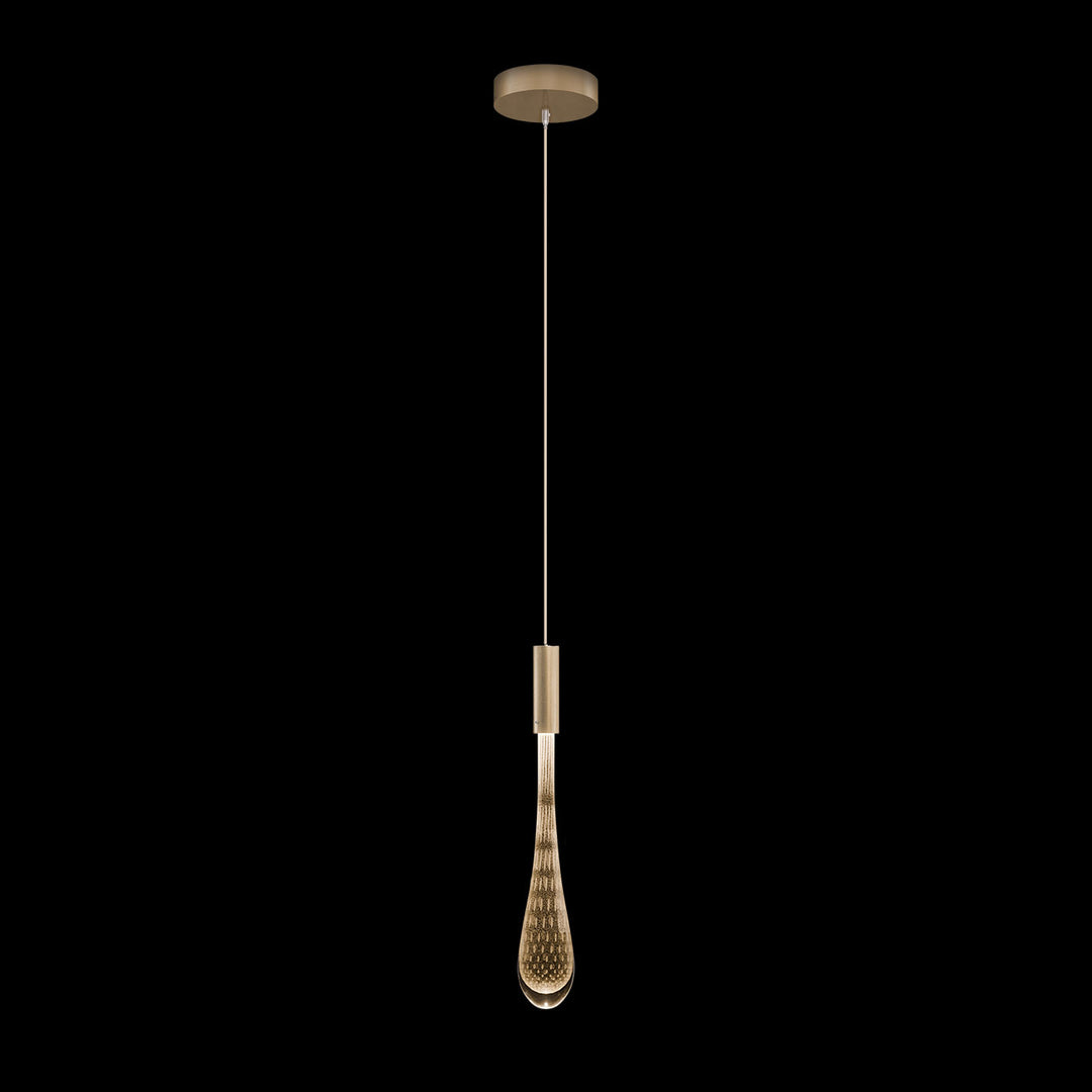 Fine Art Handcrafted Lighting Rain 6.5"W Round Pendant in Ombre Bronze/Gold Glass (100172-6)