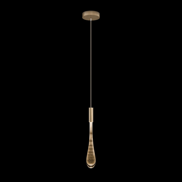 Fine Art Handcrafted Lighting Rain 6.5"W Round Pendant in Ombre Bronze/Gold Glass (100172-6)