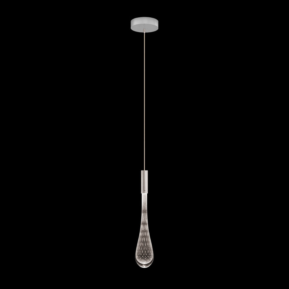 Fine Art Handcrafted Lighting Rain 6.5"W Round Pendant in Ombre Silver/Silver Glass (100172-7)