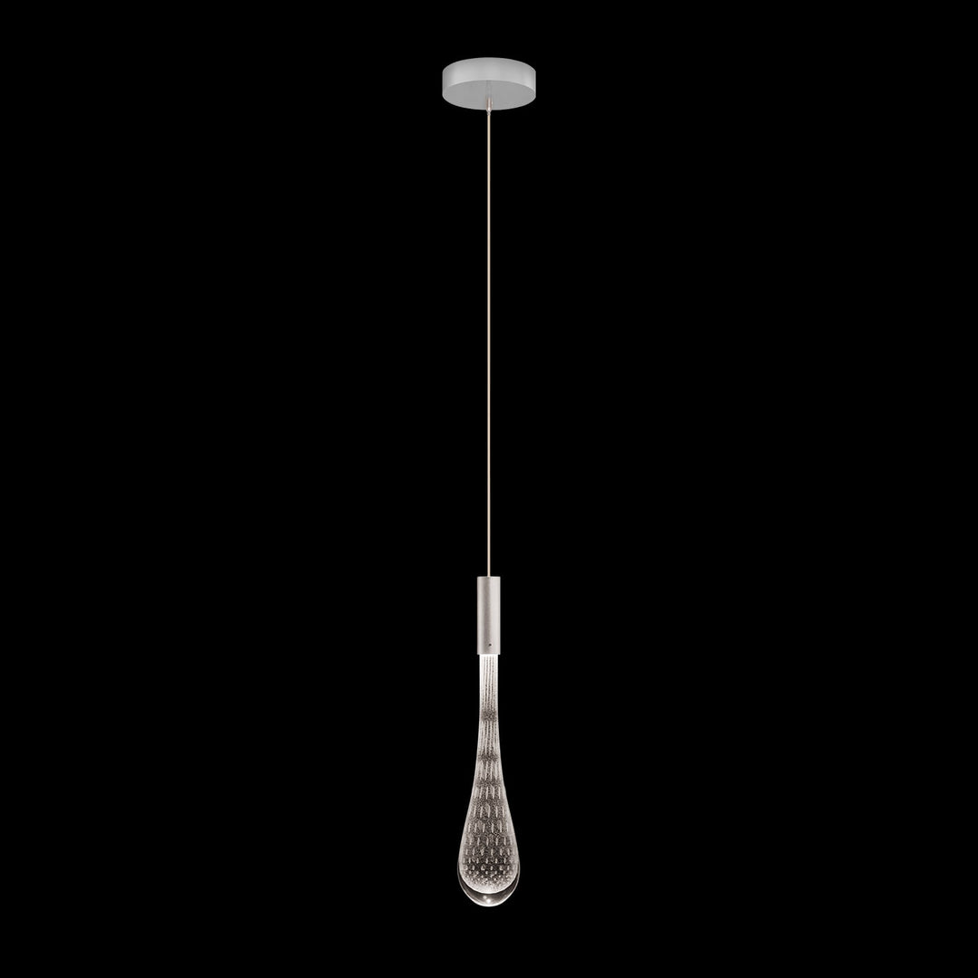 Fine Art Handcrafted Lighting Rain 6.5"W Round Pendant in Ombre Silver/Silver Glass (100172-7)