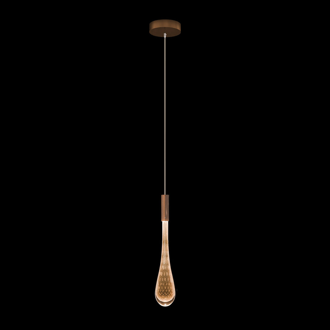Fine Art Handcrafted Lighting Rain 6.5"W Round Pendant in Ombre Copper/Copper Glass (100172-8)