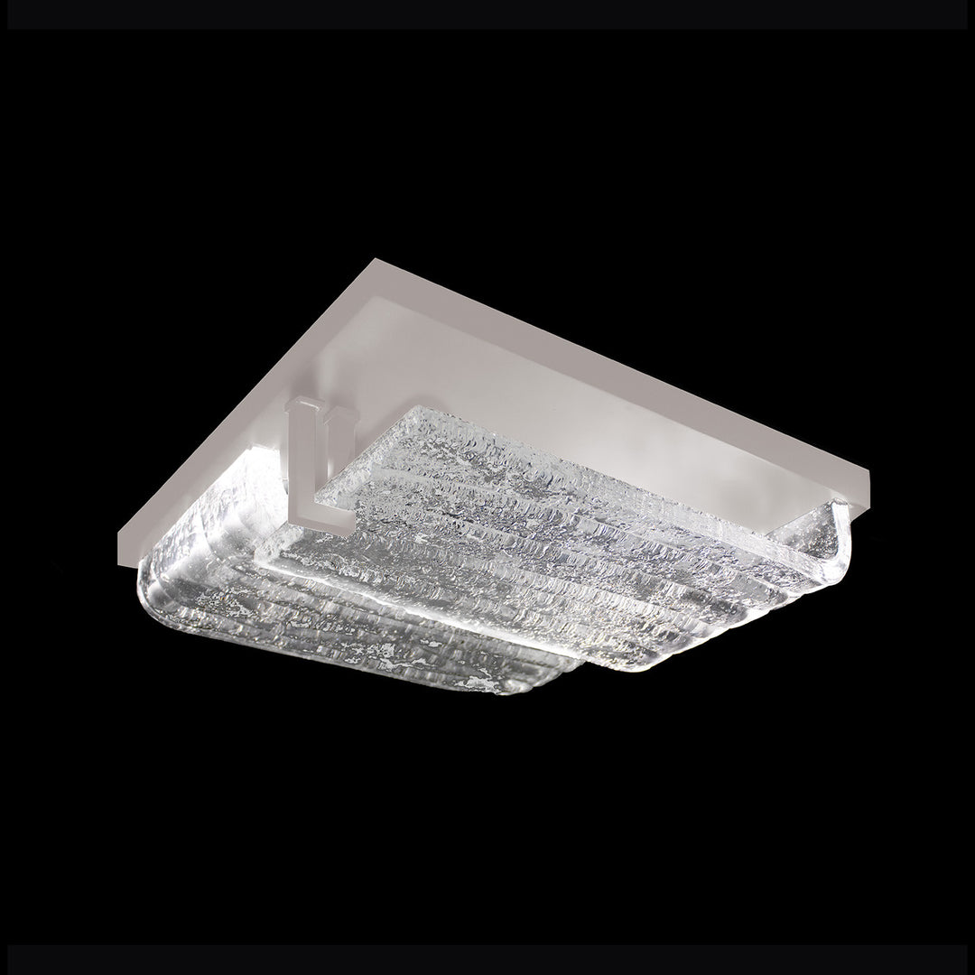 Fine Art Handcrafted Lighting Waterfall 16.75"W Square Outdoor Flush Mount in Indoor/Outdoor Silver (100154-7)