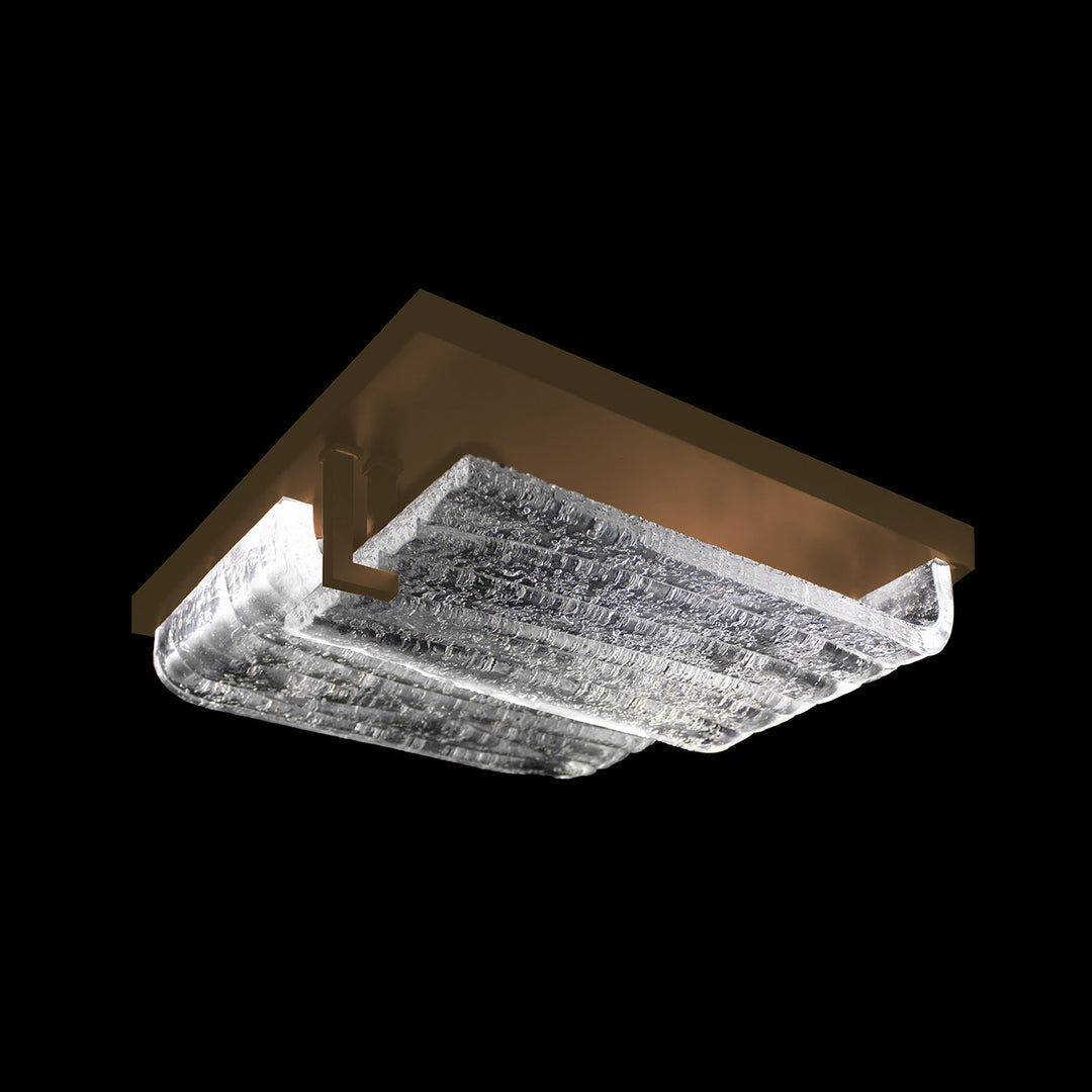 Fine Art Handcrafted Lighting Waterfall 16.75"W Square Outdoor Flush Mount in Indoor/Outdoor Bronze (100154-8)