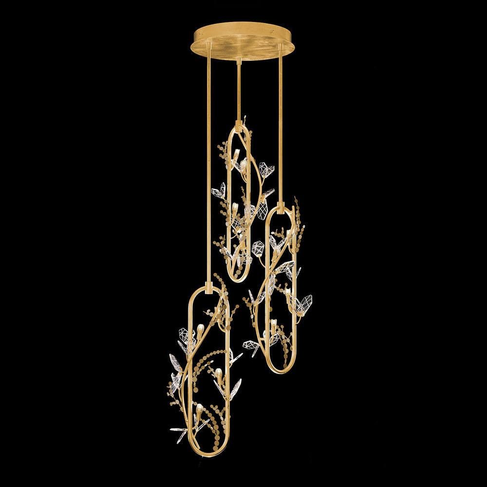 Fine Art Handcrafted Lighting Volare 24.25"W Round Pendant in Burnished Gold (100161-7)