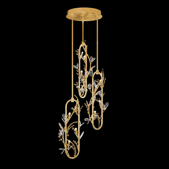 Fine Art Handcrafted Lighting Volare 24.25"W Round Pendant in Burnished Gold (100161-7)