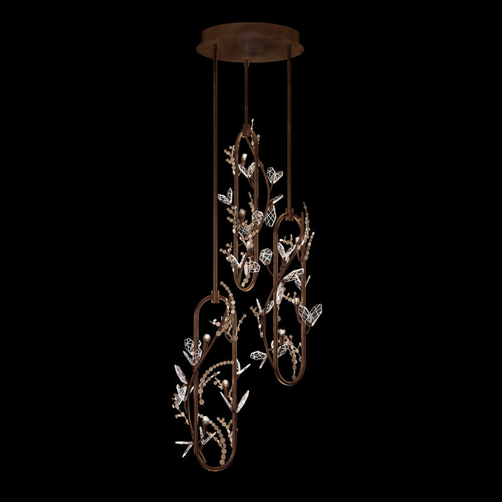 Fine Art Handcrafted Lighting Volare 24.25"W Round Pendant in Brushed Bronze (100161-8)