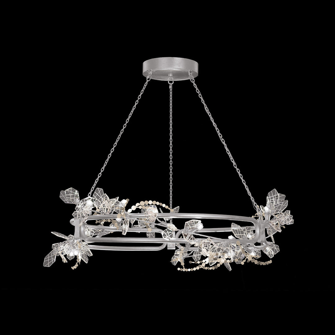 Fine Art Handcrafted Lighting Volare 47"W Round Pendant in Patinated Silver (100158-6)