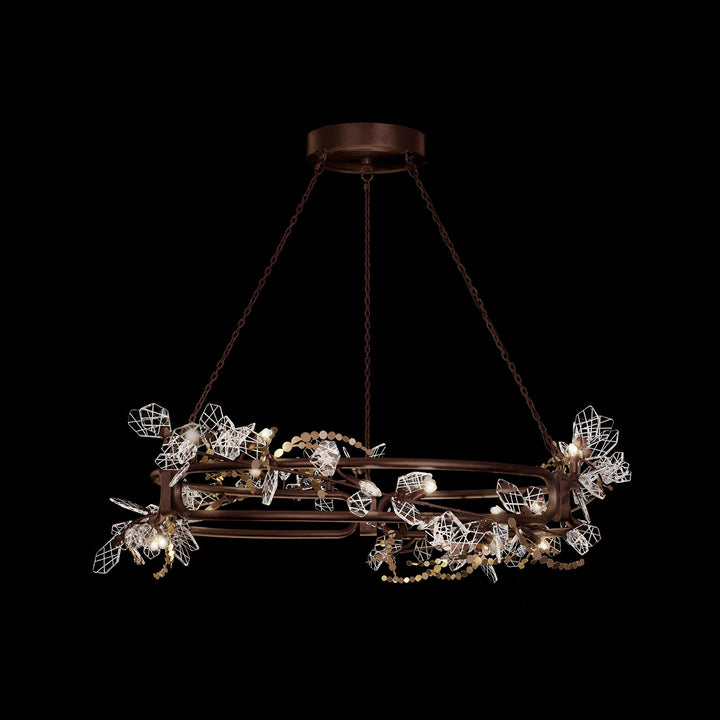 Fine Art Handcrafted Lighting Volare 47"W Round Pendant in Brushed Bronze (100158-8)