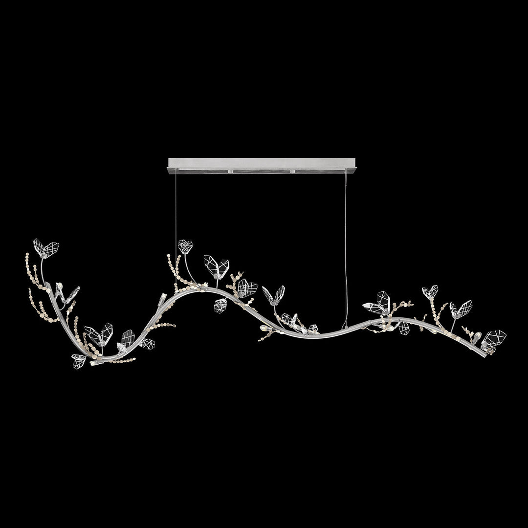Fine Art Handcrafted Lighting Volare 77.5"W Linear Pendant in Patinated Silver (100156-6)