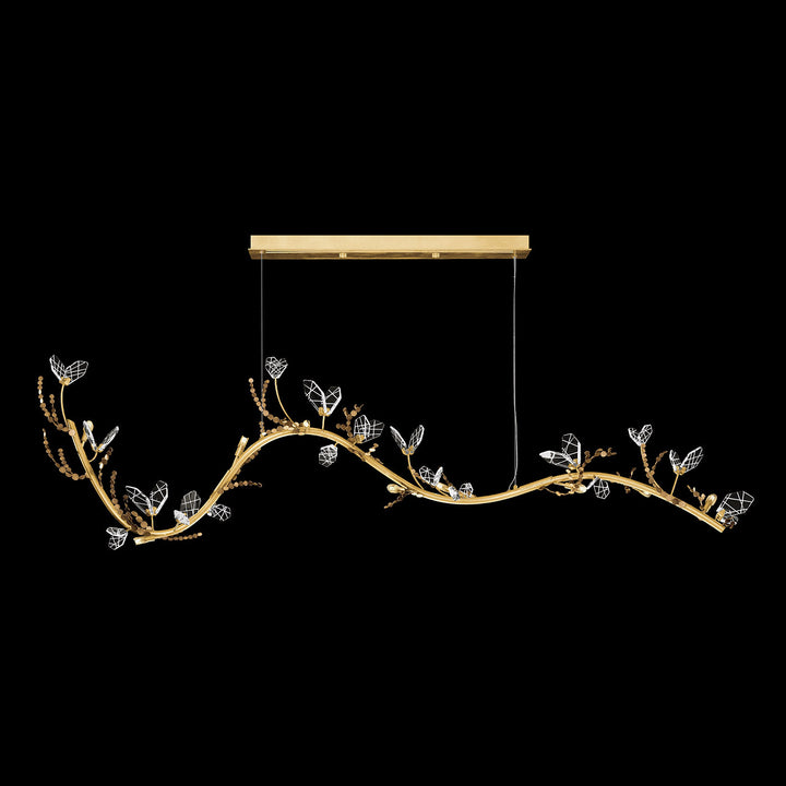 Fine Art Handcrafted Lighting Volare 77.5"W Linear Pendant in Burnished Gold (100156-7)