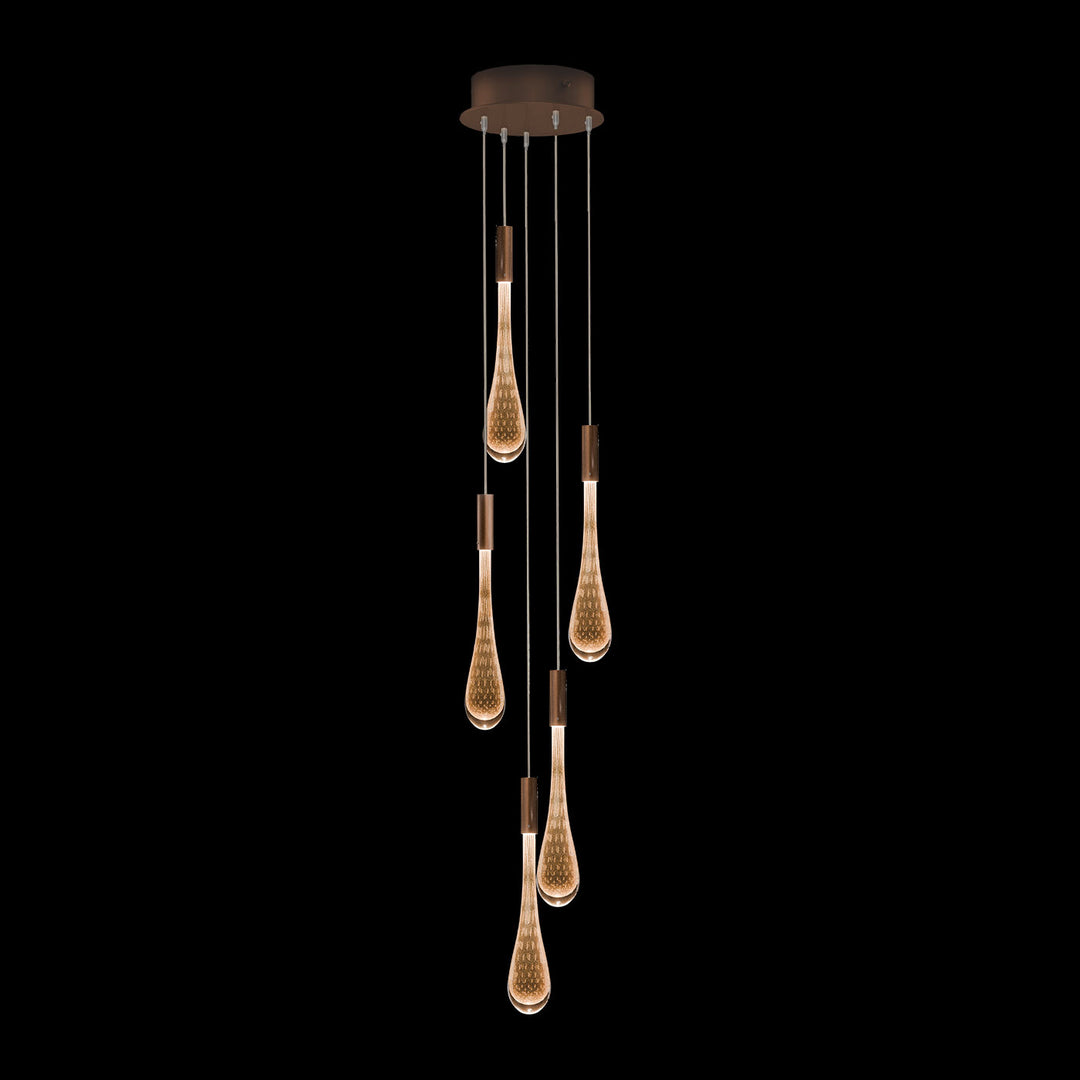 Fine Art Handcrafted Lighting Rain 10"W Round Pendant in Ombre Copper/Copper Glass (100174-8)