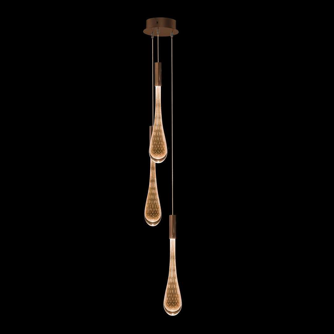 Fine Art Handcrafted Lighting Rain 7"W Round Pendant in Ombre Copper/Copper Glass (100173-8)