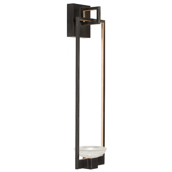 Fine Art Handcrafted Lighting Delphi 26.75"H Sconce in Standard Black Iron with Gold Leaf (893350-3ST)