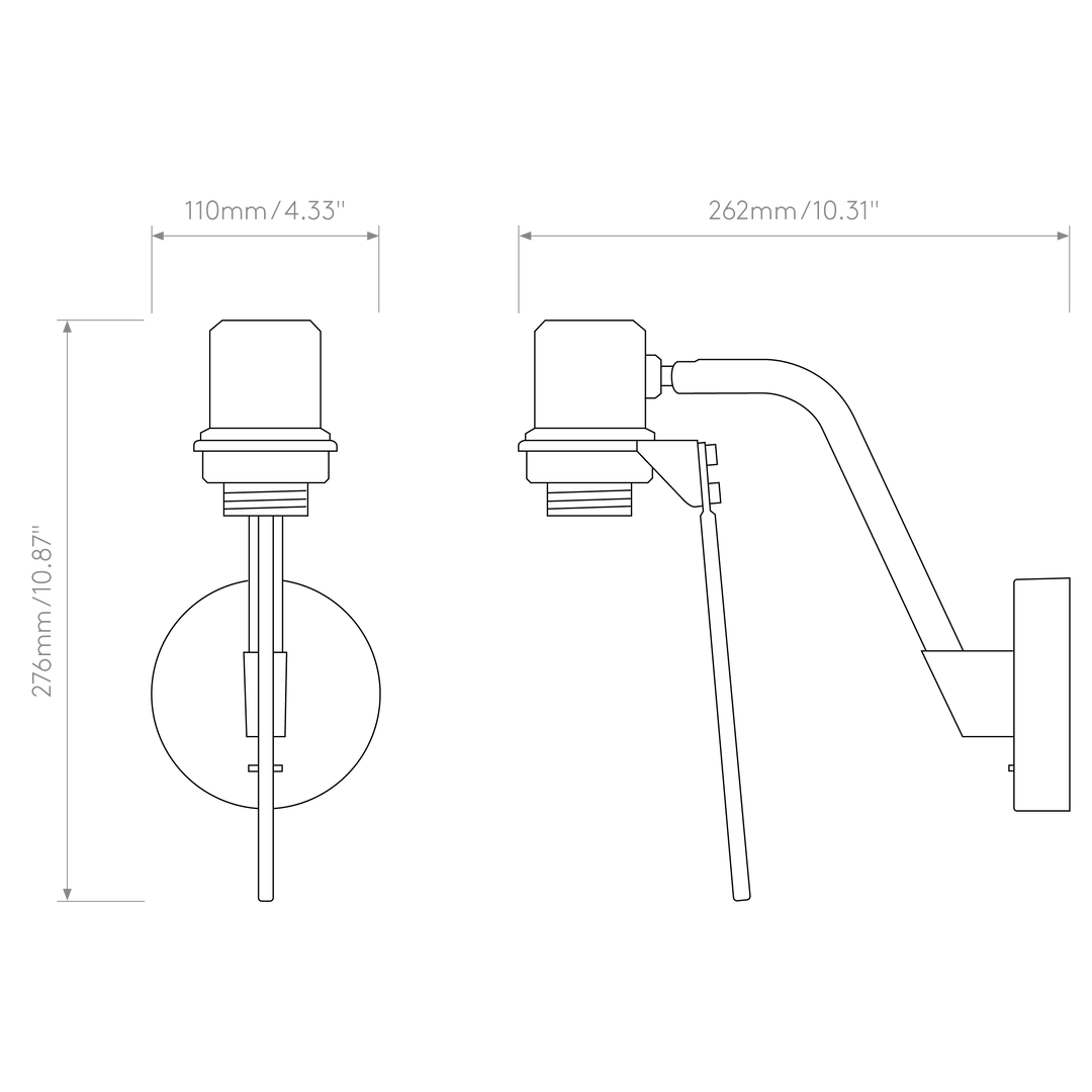 Astro Lighting Edward Wall Switched dimension diagram