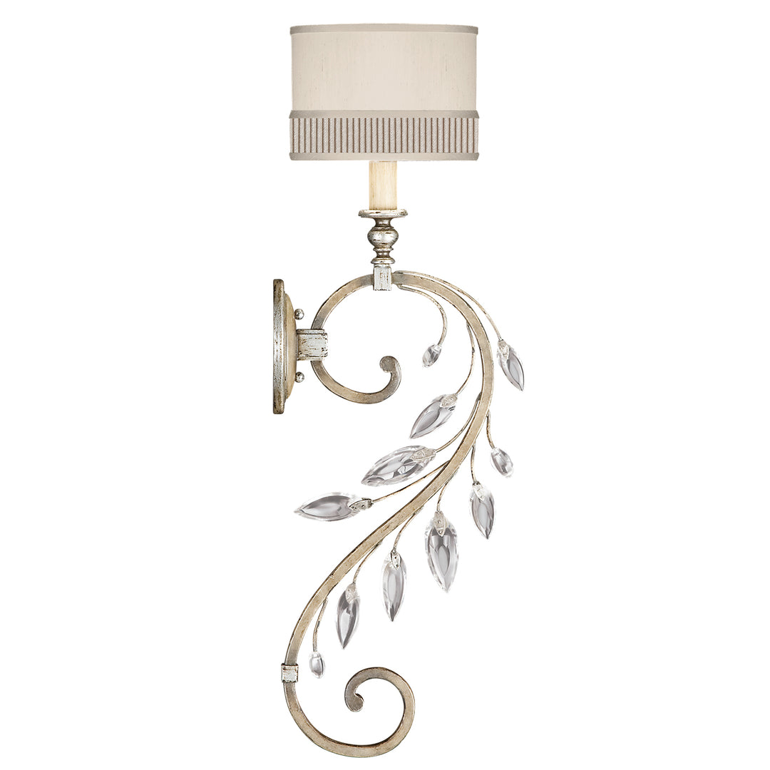 Fine Art Handcrafted Lighting Crystal Laurel Sconce Wall Sconces Fine Art Handcrafted Lighting Silver  