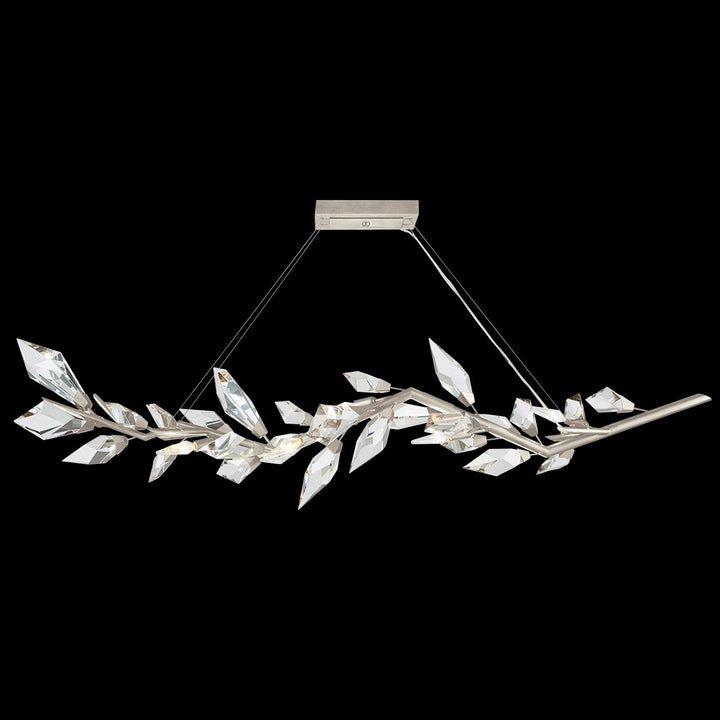Fine Art Handcrafted Lighting Foret 63.5"W Linear Pendant in Standard Silver Leaf (902440-1ST)