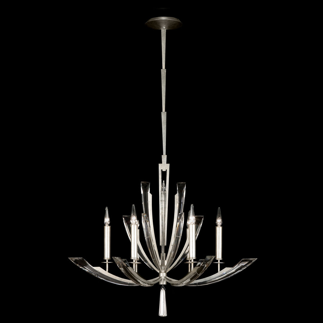 Fine Art Handcrafted Lighting Vol de Cristal 36"W Round Chandelier in Standard Silver Leaf (798040ST)