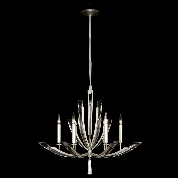 Fine Art Handcrafted Lighting Vol de Cristal 36"W Round Chandelier in Standard Silver Leaf (798040ST)